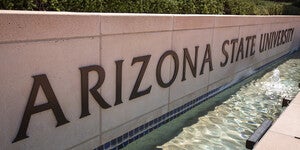 Sign on West campus that reads "Arizona State University"