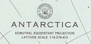 U.S. Navy Oceanographic Office seal and projection details reading Azimuthal Equidistant Projection Latitude Scale 1:19,279,413